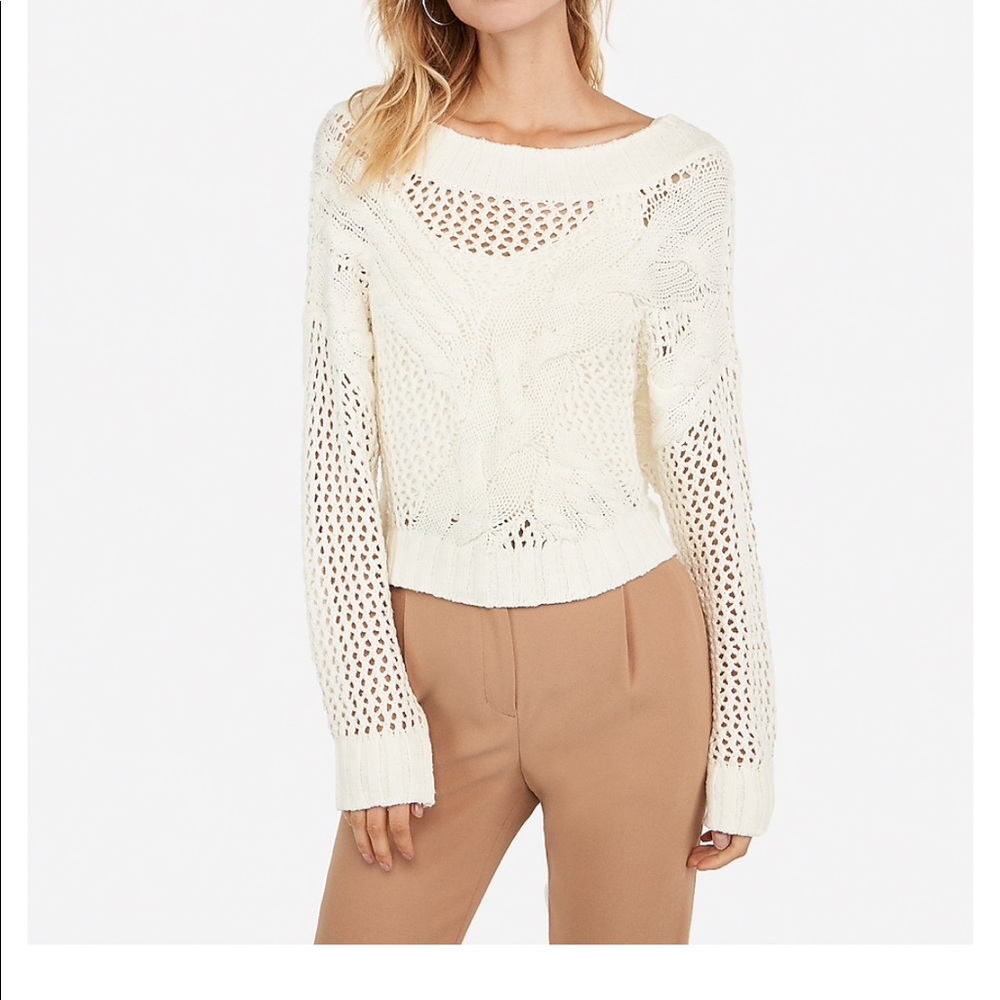 Express Cable Knit Open Stitch Sweater